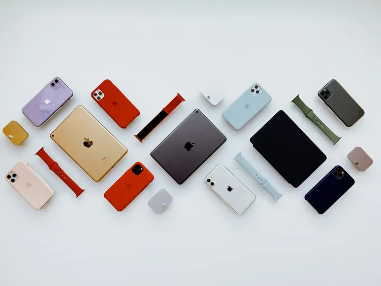 iphone air image 5 - a group of different colored cell phones sitting next to each other