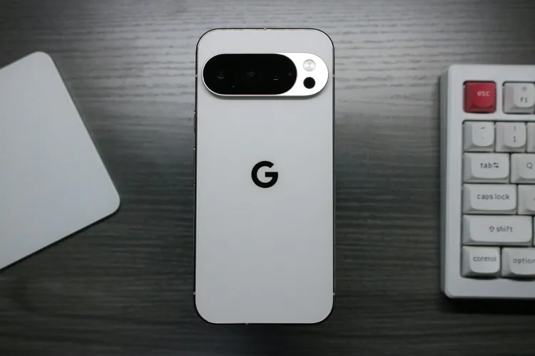 Google Pixel 10 Pro image 3 - White smartphone with google logo and camera array